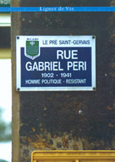 Plaque de rue : Gabriel Peri