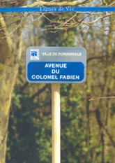 Plaque Avenue du colonel Fabien