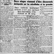 LA UNE DU JOURNAL "DÉFENSE DE LA FRANCE" EN AOÛT 1944